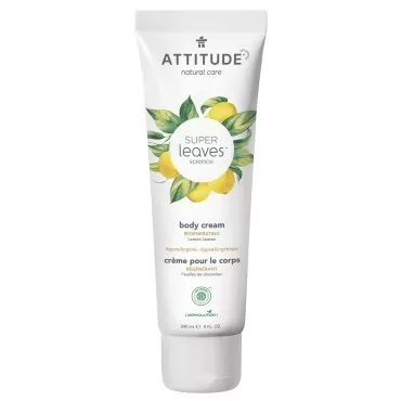 ATTITUDE Body Cream, EWG Verified, Dermatologically Tested, Plant- and Mineral-Based, Vegan Beauty Products, Regenerating, Lemon Leaves, 8 Fl Oz