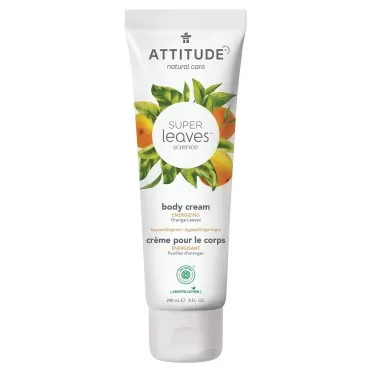 ATTITUDE Body Cream, EWG Verified, Plant- and Mineral-Based Ingredients, Vegan and Cruelty-free, Energizing, Orange Leaves, 8 Fl Oz