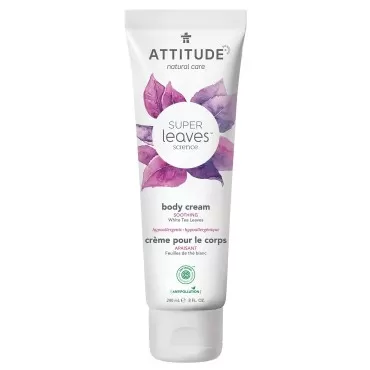 ATTITUDE Body Cream, EWG Verified, Dermatologically Tested, Plant and Mineral-Based, Vegan Beauty Products, Soothing, White Tea Leaves, 8 Fl Oz