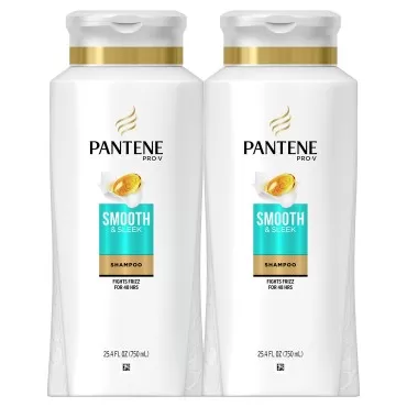 Pantene Shampoo Smooth and Sleek, 25.4 Fl Oz (Pack of 2)