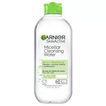 Garnier SkinActive Micellar Water for Oily Skin, Facial Cleanser & Makeup Remover, 13.5 Fl Oz (400mL) 1 Count (Packaging May Vary)
