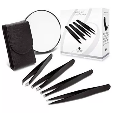 Brilliant Beauty 4-Piece Professional Tweezer Set ...