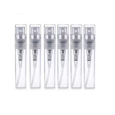 erioctry 2ml/3ml/4ml/5ml Portable Refillable Glass Makeup Clear Empty Sprayer Bottles Cosmetic Spray Bottle Container Pack of 6 (3ML)