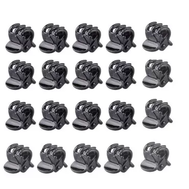Ladies Girls Mini Small Plastic Hair Clips Claws Pins Clamps Hairpin Black - 20 Piece