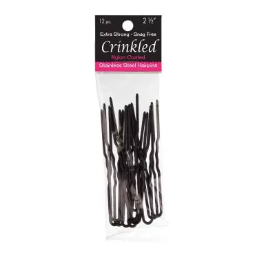 Marilyn Faye's U-Shaped Crinkled Hair Pins (Set of 12) (2.5 inch, Black)