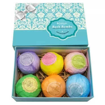 Bath Bombs Gift Set - 6 XXL Bubble Bath Fizzies (4...