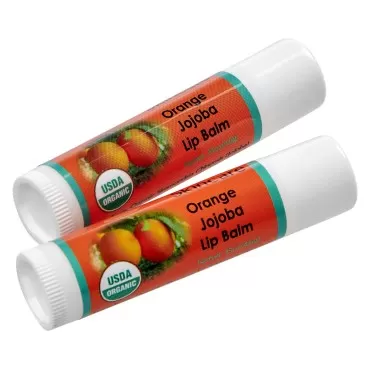 2 Pack Organic Orange Lip Balms with over 70% Jojo...