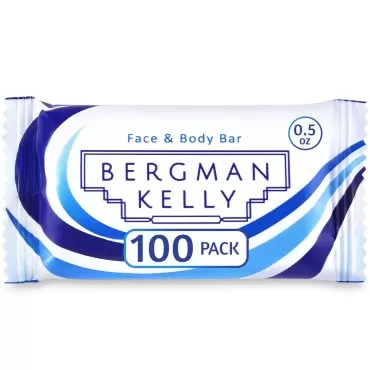 BERGMAN KELLY Hotel Soap Bars (White Tea, 0.5 oz, 100 PK), Travel Size Luxury Bulk Amenities Bar Soap, Mini Individually Wrapped Rectangular Soap, Small Toiletries for Airbnb, Motel, Guest Bathroom