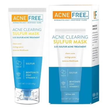 AcneFree Acne Clearing Sulfur Mask 1.7 oz Absorbs ...