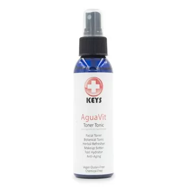 Keys AguaVit All Natural, Chemical-Free, Organic Vegan Botanical Restorative Toner Tonic, Spray Refresher, Fast Skin Hydrator, Makeup Setter, Light Fresh Aromatherapy, 4 ounces