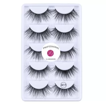 3D Mink False Eyelash LASGOOS Degisn Luxurious Nat...