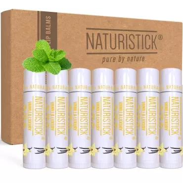 7-Pack Vanilla Lip Balm Gift Set by Naturistick. 1...