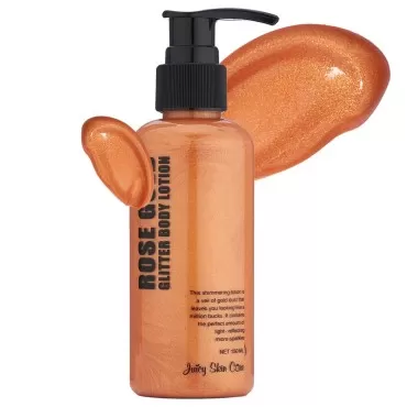 Juicy Skin Care Glitter Body lotion - Rose Gold Glitter Body lotion & Smoothing Lotion 1 Fl Oz (Pack of 1)