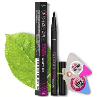 Eyeliner- Best Cruelty Free Waterproof Liquid Eye liner Pen -NON Toxic Formula - ALL DAY WEAR - Gel Felt Tip High Pigment - Winged, Cat Eye, Smudge, Tear Proof Makeup- No Stamp, No Pencil Sharpener