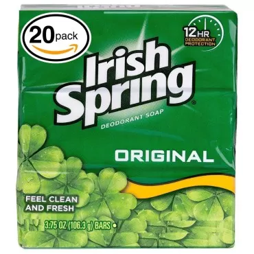 Irish Spring Deodorant Soap Scent, 20 Count, Original 75 Ounce