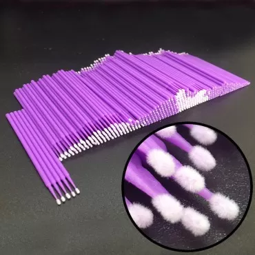 Disposable Micro Applicator Brushes Dental Brush for Oral/Eyelash Extensions Makeup 400pcs (Purple)