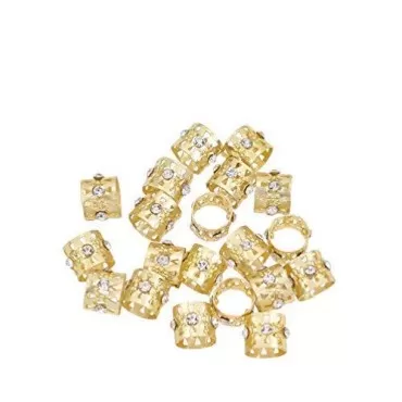 Lychee Women Dreadlocks Beads Rhinestone Hair Ring Decoration Braiding Hair Braid Cuff Clip