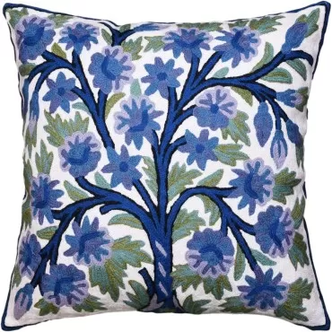 Kashmir Designs Blue Tree of Life Pillow Cover Ind...
