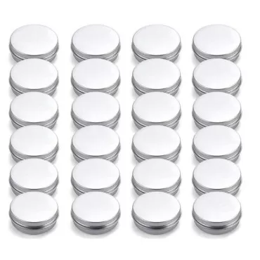 12 PCS 15ML 0.5oz Empty Round Silver Aluminum Tins...