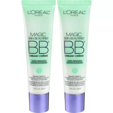 L'Oréal Paris Makeup Magic Skin Beautifier BB Cream Tinted Moisturizer, Anti-Redness, 1 fl oz, 2 Count