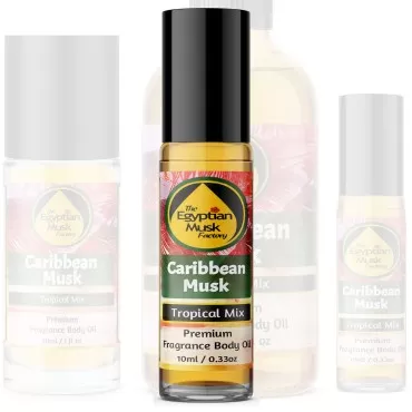 The Egyptian Musk Factory by WagsMarket - Caribbean Musk Perfume Oil for Men and Women, Choose from 0.33oz Roll On to 4oz Glass Bottle (0.33oz Roll On)