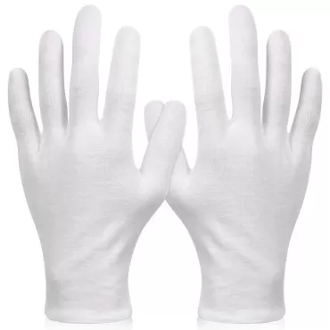 Paxcoo 6 Pairs XL White Cotton Gloves for Dry Hand...
