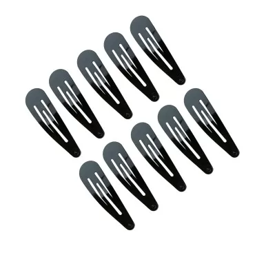 Kitsch Snap Clips for Hair - Snap Hair Barettes for Thin Hair | Hair Snap Clips for Thick Hair | Snap Hair Clips for Women | Hair Pins for Girls | Kids Hair Clips, 10 pc (Black)