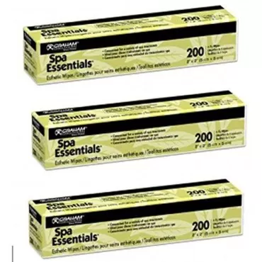 MGS Graham Spa Essentials Bumdle 2x2 Non-Woven Esthetic Make-Up Wipes,200 count per box, 3 Pack