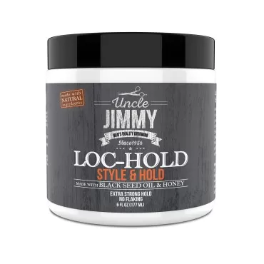 Uncle Jimmy Loc Hold Premium Hair Styling Pomade/Hair Wax - Medium to Strong Hold Clear Thick Formula Palmade 6 Fl Oz