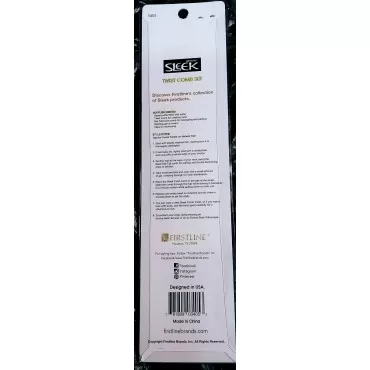 Firstline Sleek Metal Tip - Rat Tail Twist Comb,2 Count (Pack of 1)