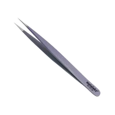 Tweezers for Eyelash Extension Hand Crafted Surgical Stainless Steel Metallic Purple Powder Coated (Supper Straight Tip.)