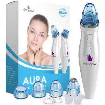 Fenitrany Sicy Comedo Microdermabrasion Blackhead Remover Vacuum Suction Facial Pore Cleaner, Rechargeable Skin Peeling Machine by Absoglow, White