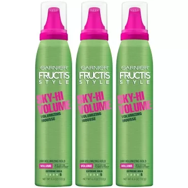 Garnier Fructis Style Sky-Hi Volume Mousse, Extreme Hold, 6.4 Oz, 3 Count (Packaging May Vary)