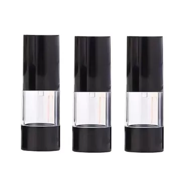 ericotry 3PCS 15ML Black Airless Pump Bottles-Empty Refillable Plastic Cream Lotion Toner Cosmetic Toiletries Liquid Storage Travel Bottle Dispenser Containers Jar Pots (15ML)