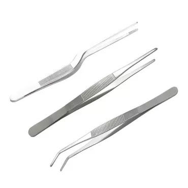 FRUTA 3-Piece Tongs Tweezers, 6.3 inches Cooking Tweezers Precision Tongs for Cooking Culinary and Medical Beauty, Stainless Steel Precision Tweezers Set