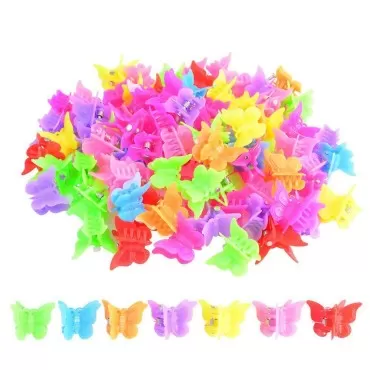 100 Packs Assorted Color Butterfly Hair Clips, Ban...