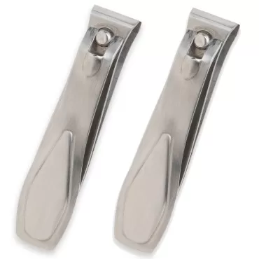 REFINE Wide Jaw Straight Cut Toenail Clipper, Stainless Steel, 2 Count