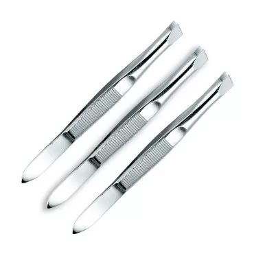 REFINE - Germany - Tweezers Slant Tip for Shaping Eyebrows and Tweezing Facial and Body Hair, 3 Count