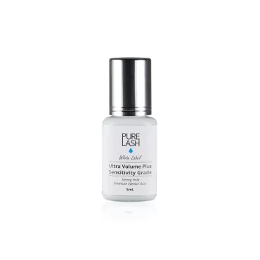 Most Sensitive Eyelash Extension Glue / Pure Lash / White Label / 5 Milliliter / 2-3 Seconds Drying Time / Retention 4-5 Weeks / Professional Use Only / Sensitivity Grade Adhesive
