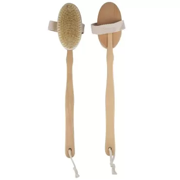 Dry Brushing Body Brush -2-Pack Natural Bristle Ba...