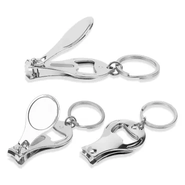 WSERE 3 Pack 3 in 1 Nail Clippers Bottle Opener Keychain, Multifunction Stainless Steel Nail Trimmer Cutter Toenail Scissors Fingernail Clippers