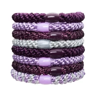 L. Erickson Grab & Go Ponytail Holders, Royal, Set of Eight - Exceptionally Secure with Gentle Hold