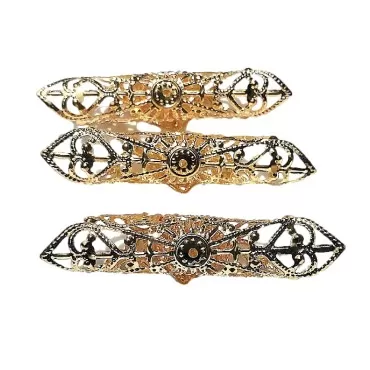 Masai Native Dreadlock Beads Cuffs Clips 3 Pc. Set 4cm (GOLD)