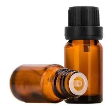 erioctry 3PCS 10ml Empty Portable Amber Glass Vial Essential Oil Bottles with Orifice Reducer and Black Cap for Cosmetic Essential Oils Chemistry Lab Chemicals Colognes Perfume Aromatherapy