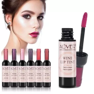 6 Colors Lip Gloss Set Wine Lipstick Matte Long La...