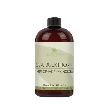 Organic Pure Oil Sea Buckthorn Oil - 100% Pure, All Natural, Organic, Cold Pressed, Unrefined, Partially Filtered Extra Virgin Premium 8 OZ Pharmaceutical Grade for Skin Body Hair