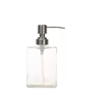 1PC Transparent Square Glass Empty Pump Dispenser ...