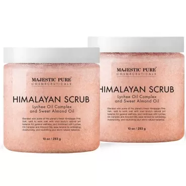 Majestic Pure Himalayan Salt Body Scrub with Lyche...