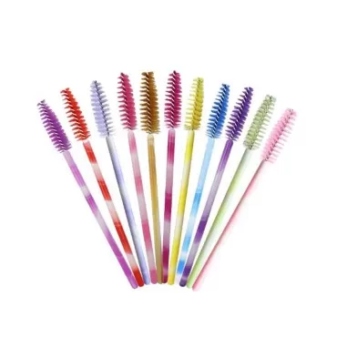 Ewanda store 300 Pcs Mixed Color Disposable Eyelash Mascara Brushes Wands Applicator Makeup Kits 4 Color