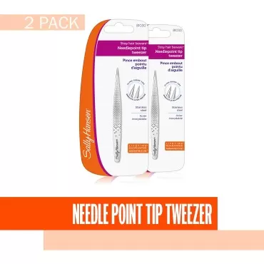 Sally Hansen Beauty Tools Stray Hair Beware, Needle Point Tip Tweezer,1 Count(Pack of 2)